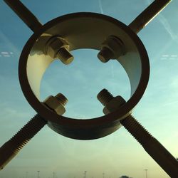 Low angle view of built structure against blue sky