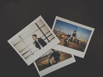 Woman standing in pond