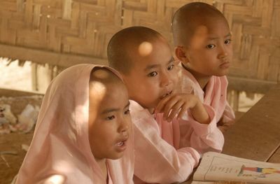 Close-up portrait of cute girl