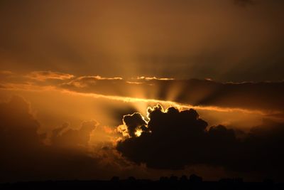 Low angle view of sky during sunset