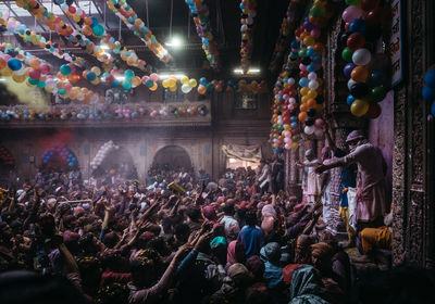 Crowd enjoying holi festival