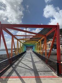 Bridge over footbridge against sky