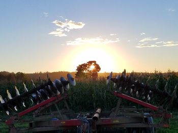 Panoramic view of people at sunset