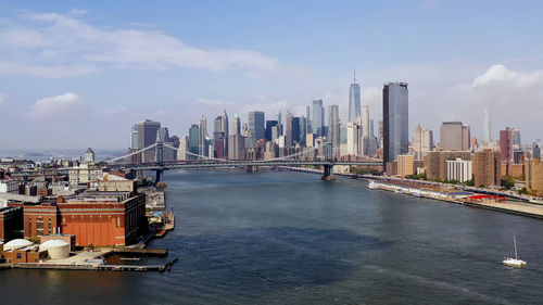Amazing panorama view of new york city skyline and skyscraper 