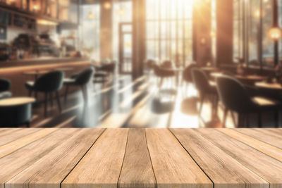 Close-up of wooden table