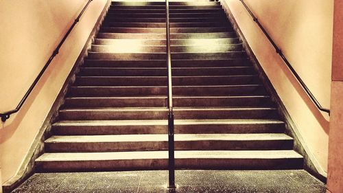 Staircase in illuminated building