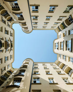 Low angle view of residential buildings against sky