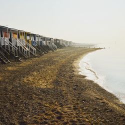 Scenic view of beach against clear sky