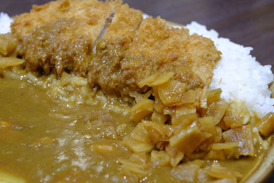 Close-up of meat served in plate