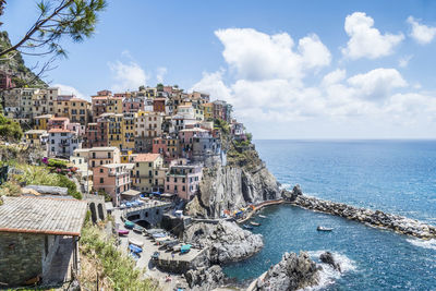 Aerial view of manarola in the cinque terre