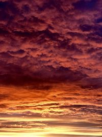 Scenic view of dramatic sky during sunset