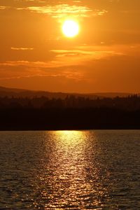 Scenic view of sunset over sea