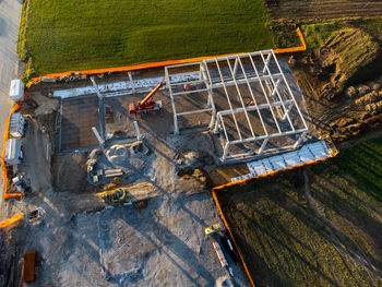 High angle view of abandoned building