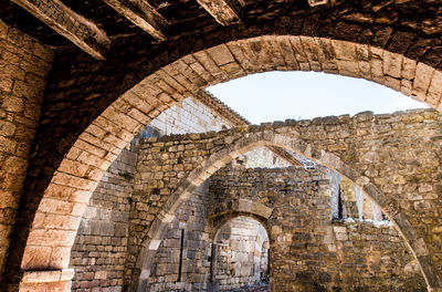 Low angle view of old ruin building