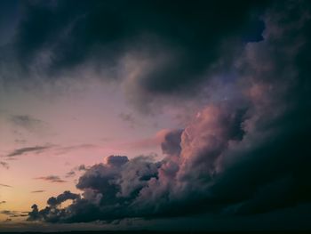 Low angle view of storm clouds in sky