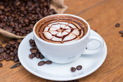 Cup of coffee on table