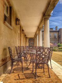 Empty chairs and tables