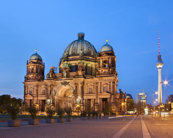 View of cathedral against blue sky