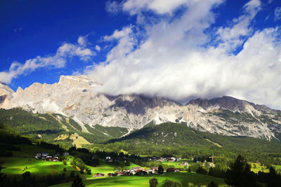 Scenic view of mountains against sky