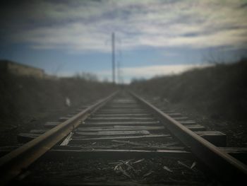 Railroad track at sunset