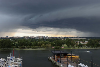 Washington dc wharf summer storm