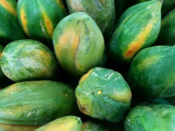 Full frame shot of papayas for sale in market