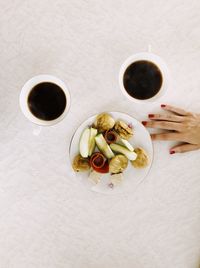 High angle view of coffee cup