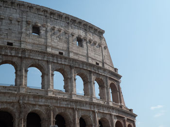 Low angle view of historical building against clear sky