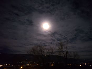 Low angle view of moon at night