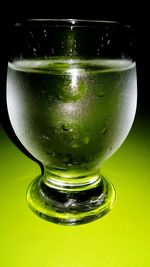 Close-up of glass of water on table