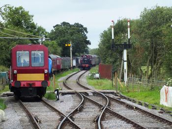 Railroad track at railroad station