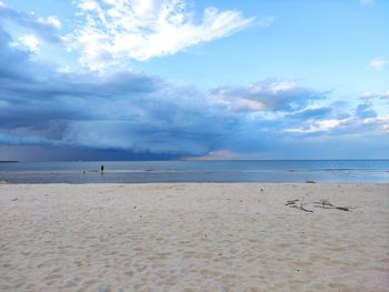 Scenic view of beach against sky