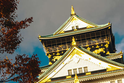 Low angle view of traditional building against sky