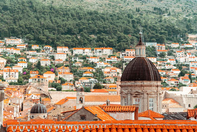 High angle view of buildings in tow dubrovnik