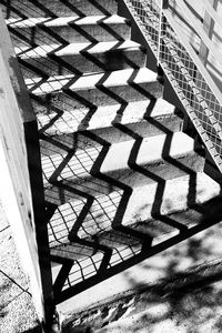 High angle view of spiral staircase of building