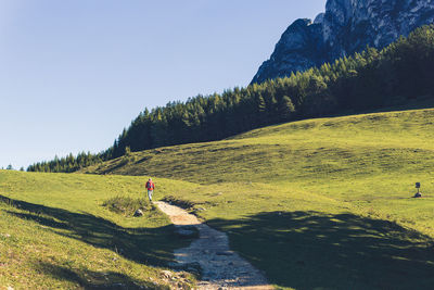 Scenic view of landscape against clear sky