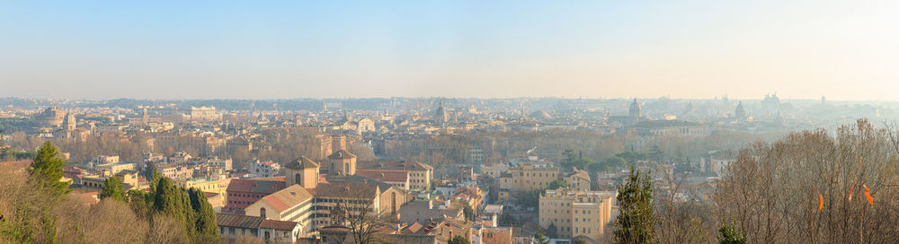 High angle view of townscape against sky