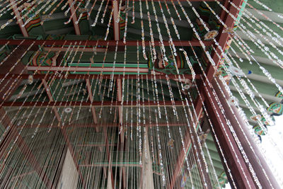 Low angle view of ceiling curtains 