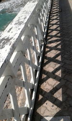 High angle view of road marking shadow
