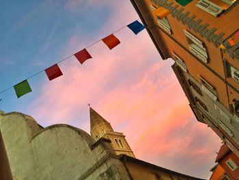 Low angle view of buildings against sky