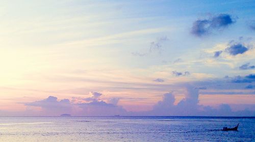 Scenic view of sea at sunset