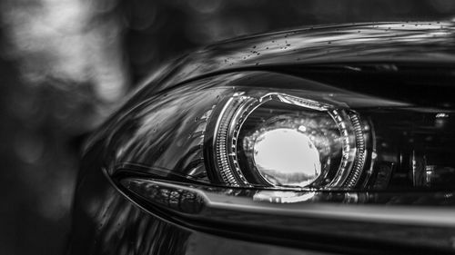 Close-up of car headlight