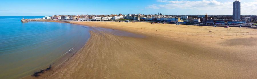 Panoramic view of beach against sky