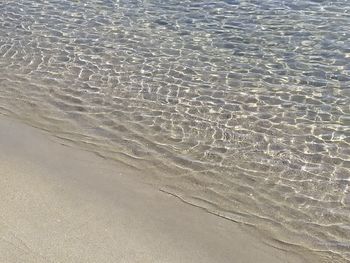 High angle view of sand on beach