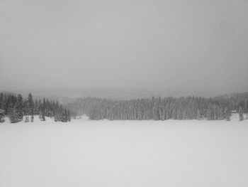 Scenic view of snow covered landscape