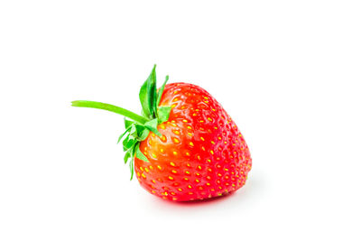 Close-up of strawberry against white background