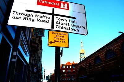 Low angle view of road sign