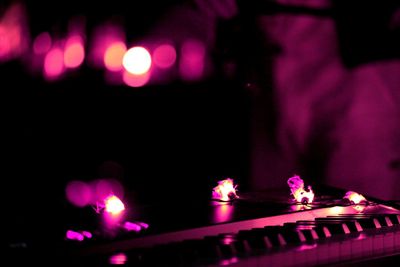 View of illuminated christmas lights