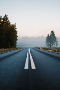 Surface level of road against sky