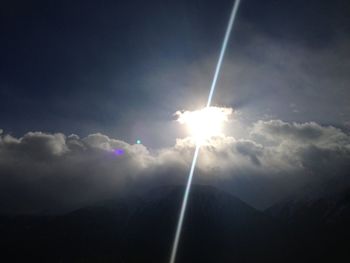 Low angle view of vapor trail in sky